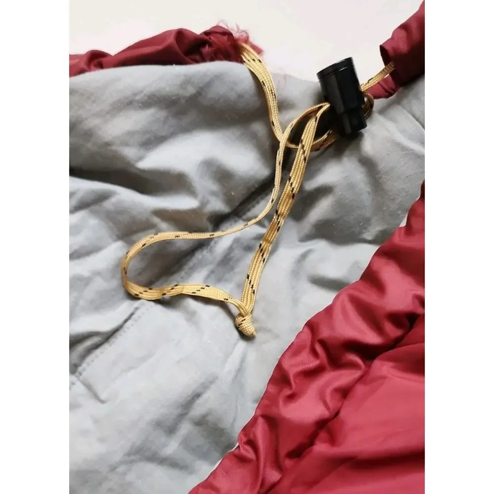 VTG LL Bean Mummy Sleeping Bag Adult Red Grey 1970/80s Camp Gear 3 Seasons USA